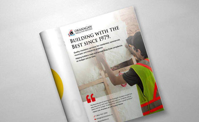 Okanagan Insulation Services' print ad highlighting industry expertise.